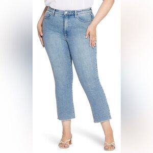 NYDJ high‎ waist gray hem crop slim bootcut jeans NWT